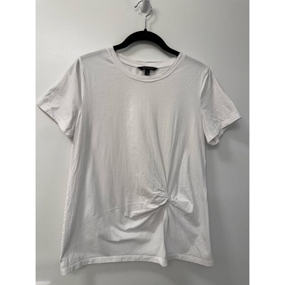 Banana Republic White Supima Cotton Side Twist Short Sleeve Tee Size Medium - Picture 1 of 5